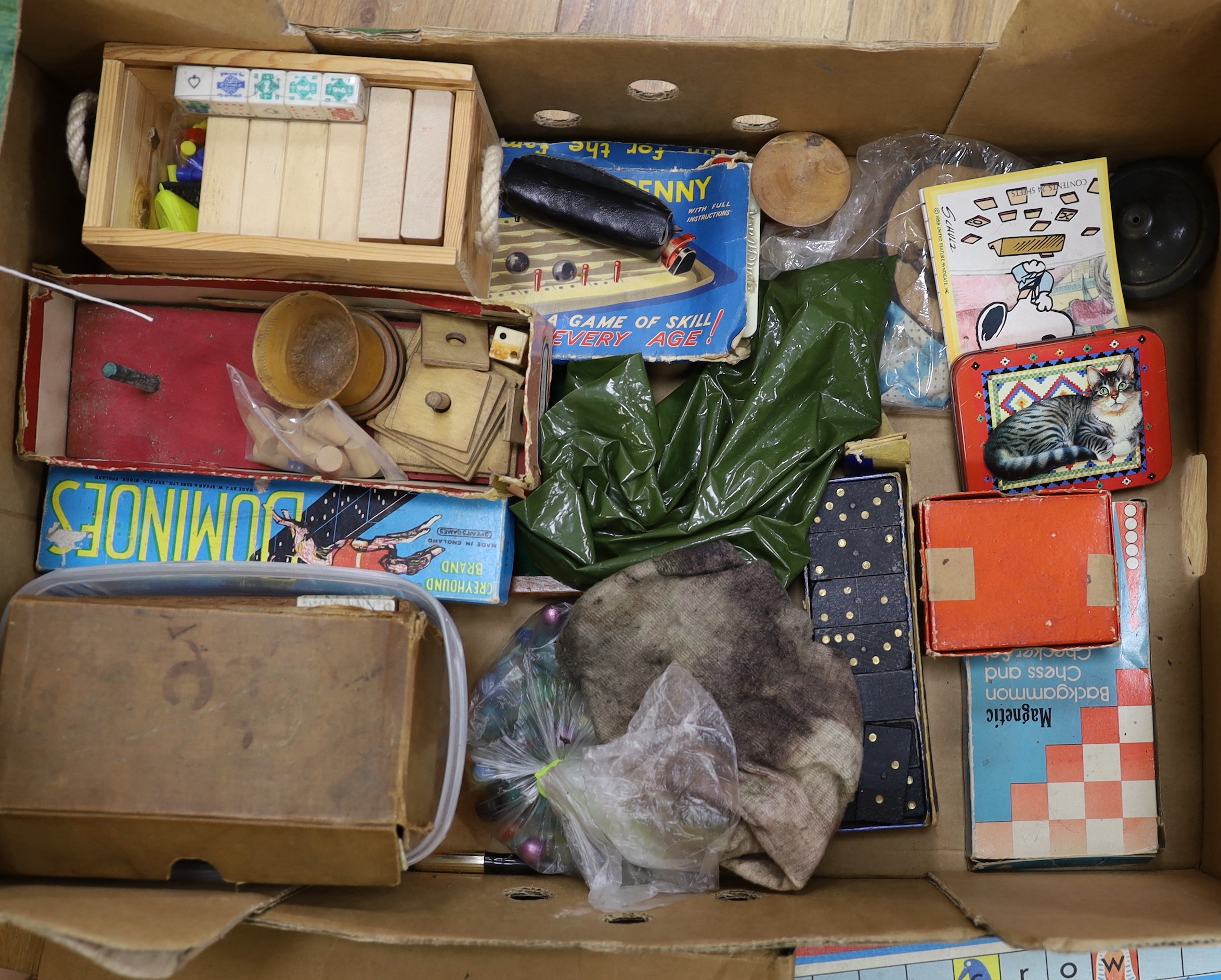 Assorted toys and games, books including chess set
